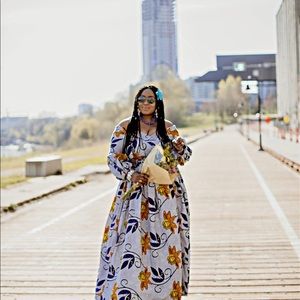 African print maxi dress